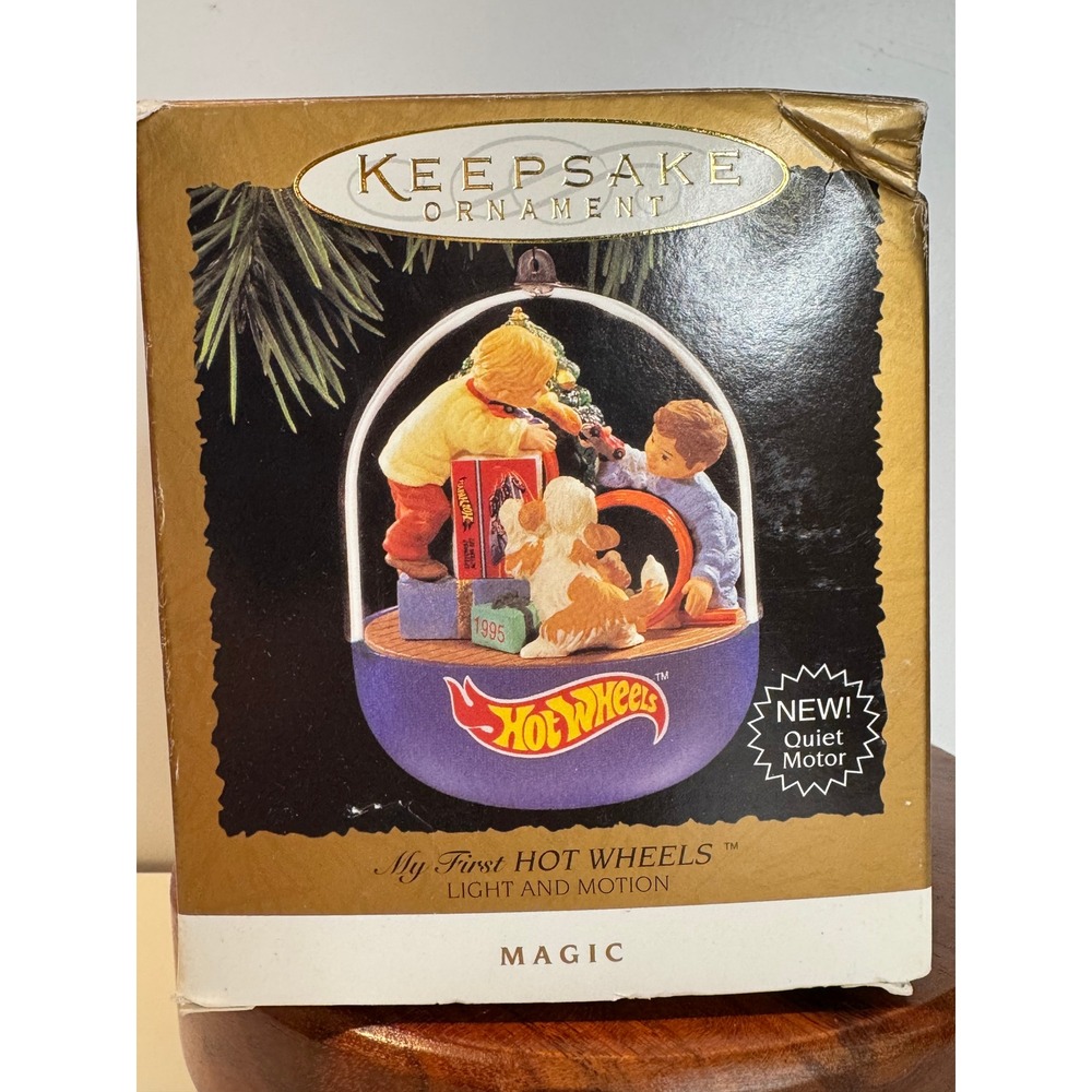 Hallmark Keepsake Magic Ornament My First Hot Wheels Light Motion 1995
